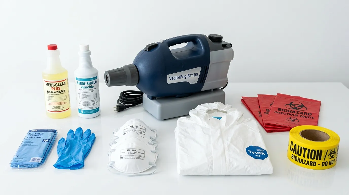 Professional biohazard remediation crew working in Woods Cross